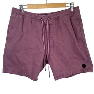 RVCA Pull On Shorts Mens XL Purple Lavender Pockets Drawstring Cotton